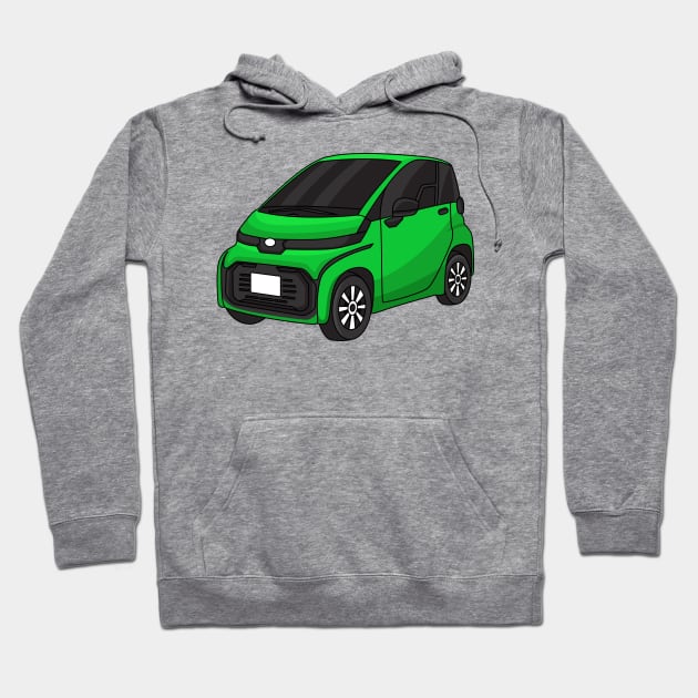 Cute green micro sized car Hoodie by Cartoons of fun